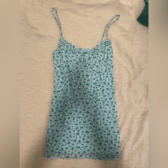 Urban outfitter blue butterfly mesh mini dress - Picture 1 of 3